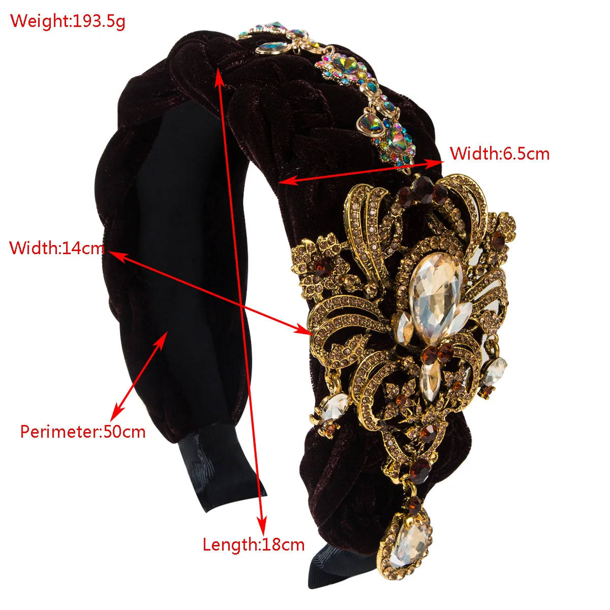 Newest Fashion Handmade Crystal Headpiece Fashion Retro Hair Bands For Women White Green Red Rhinestone Headbands For Women