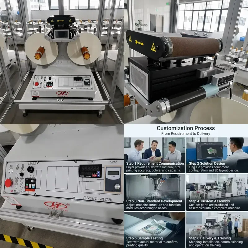 New customizable automatic length counting rewinder EPC system for paper label tape production, Lingtie brand model