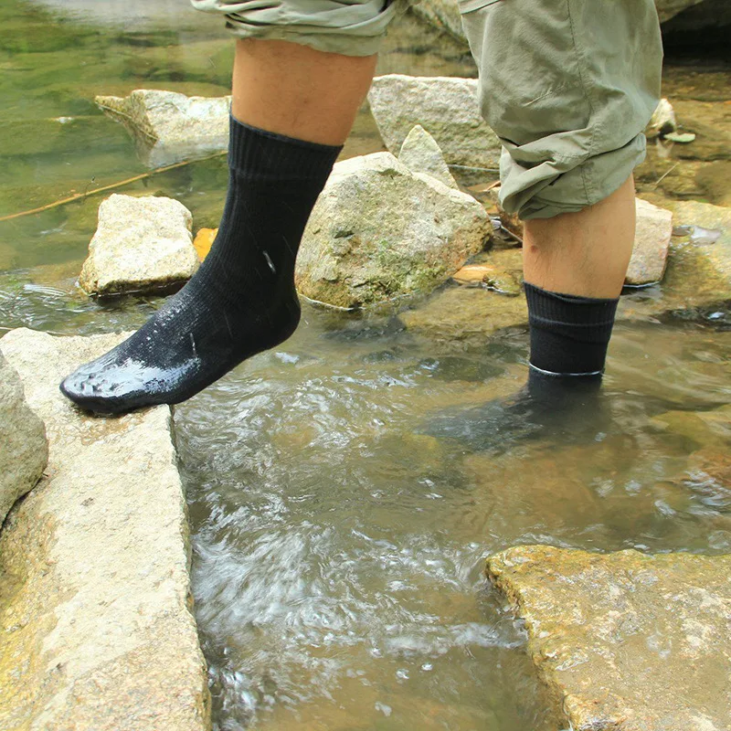 Chaussettes imperméables respirantes en rayonne de bambou, pour la randonnée, la chasse, le ski, la pêche, sans couture, sports de plein air,