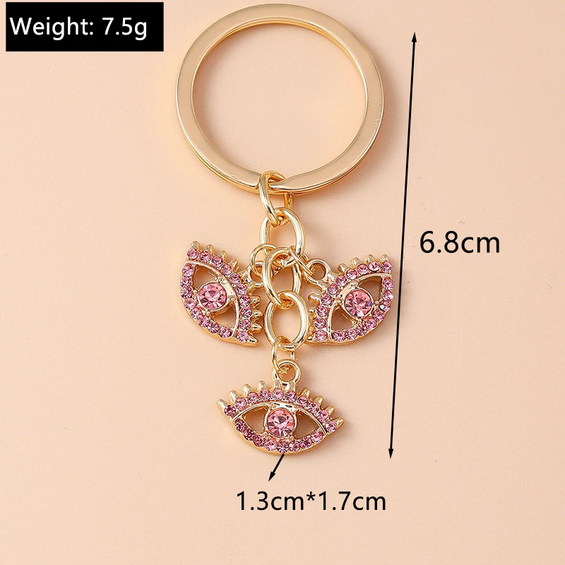 Retro Legierung Türkische Glück Böse Augen Schlüsselbund Hamsa Hand Schlüssel Ring Anhänger für Frauen Mädchen Handtasche Dekor DIY Schmuck Geschenke – Detail 3