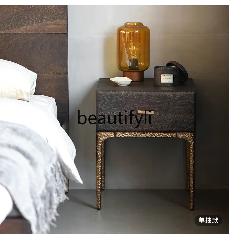 

Original imported Nordic expression/YUZU oak drawer bedside table