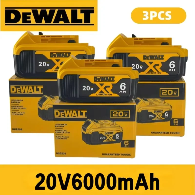 100% Original 20V 6.0Ah MAX Battery Power Tool Replacement for DeWalt DCB184 DCB181 DCB182 DCB200 20V 6A 18Volt 20v Battery.