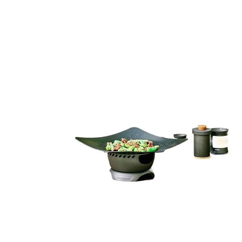 

Tile outdoor grilling pan, camping grilling pan set, portable picnic non-stick grilling cookware