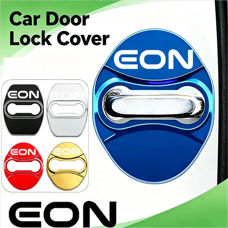 4PCS Metal Car Door Lock Cover Protective Buckle Stickers for Hyundai EON Logo 2021 2016 Auto Anti Rust Case Shell Accessories