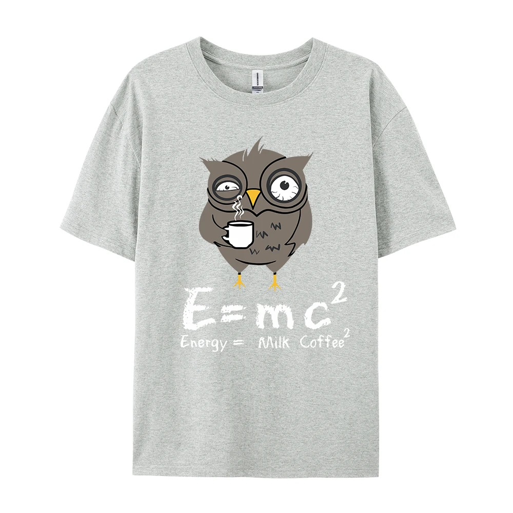 Men Women T-shirt E MC2 Energy Milk Coffee Pattern Shirts 2024 New Street Fashion Cotton Short-sleeve T-shirts Top Clothes