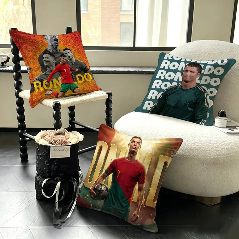 CR7 R-Ronaldo Football Player Various Sizes Square Pillow Case For Car Home Bedchamber Decor