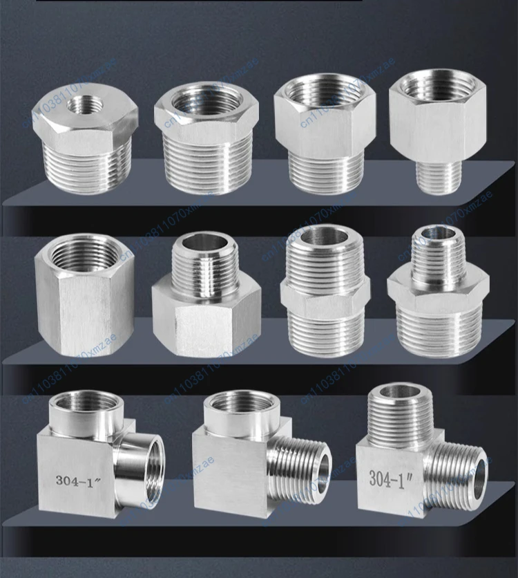 Raccord de tuyau d'huile hydraulique en T, filetage intérieur et extérieur haute pression en acier inoxydable 304, 1/8 "3/8" 1/4 "3/4" 3/4 ", 10 pièces