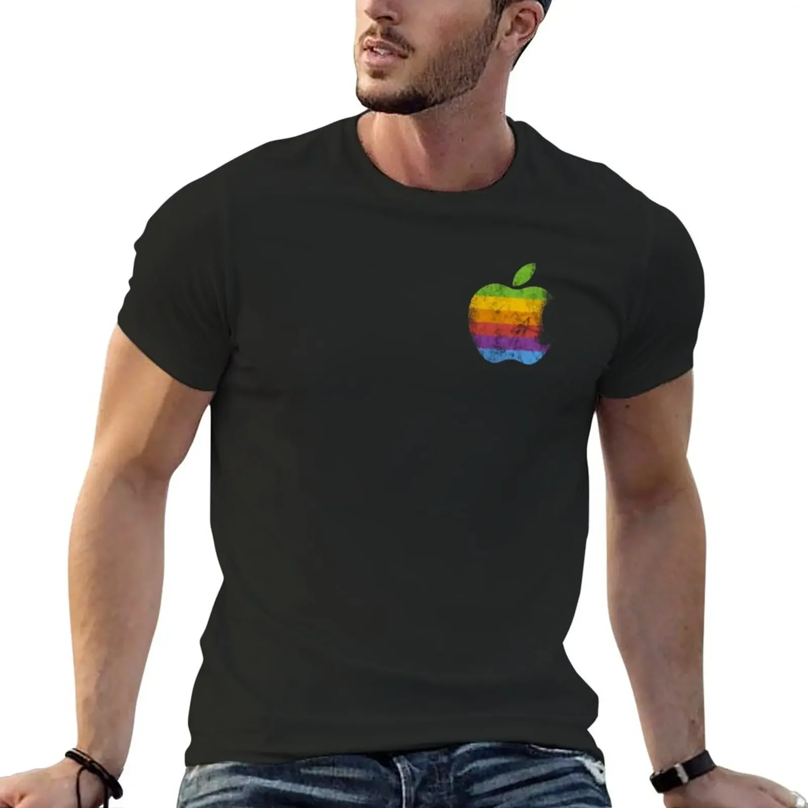 Apple Retro Logo Essential T-Shirt graphics custom shirt slim fit t shirts for men