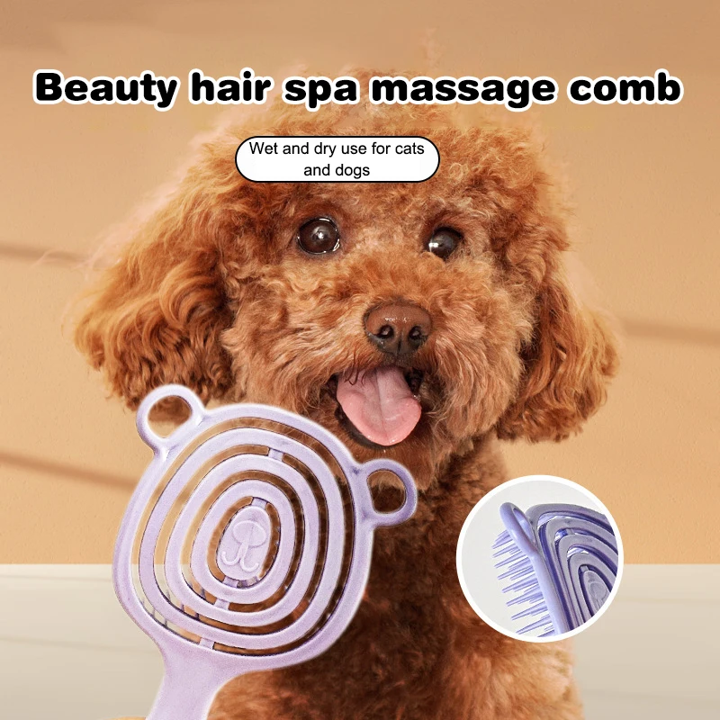 Peine de masaje de peluche para perros y mascotas, peine esponjoso para el pelo, peines con nudo abierto, herramientas de aseo para masaje, accesorios de limpieza para perros y gatos