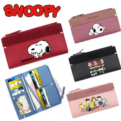 Snoopy Fashion Wallets Zipper Coin Purse Cartoon Anime Lady Long Short Purses Handbags Women Photo Card Holder Bags Clutch Gifts