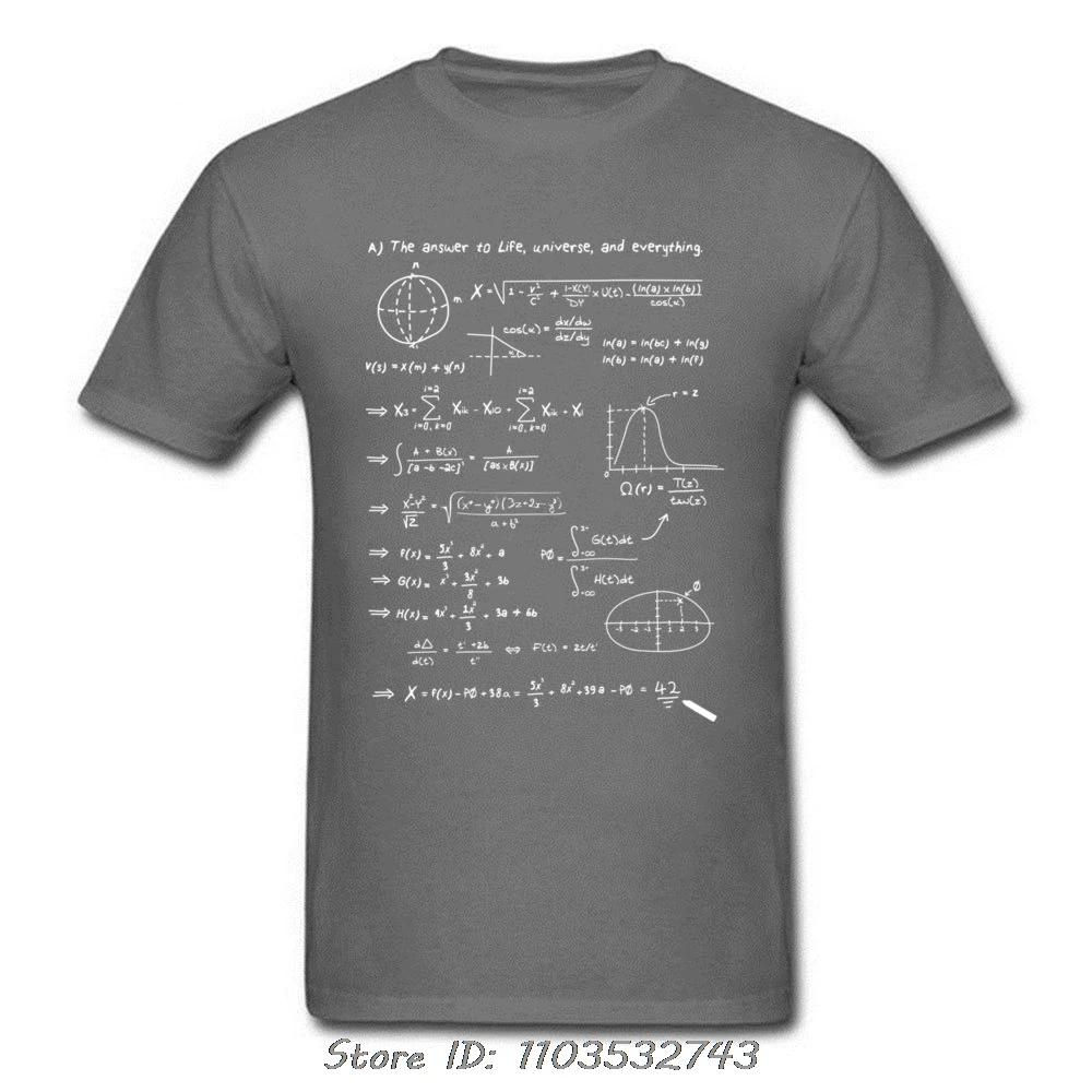 الرياضيات المعادلة تي شيرت العلامة التجارية الجديدة أزياء الرجال الملابس القطنية التي شيرت الإجابة على الحياة والكون وكل شيء! تي شيرت اللياقة البدنية