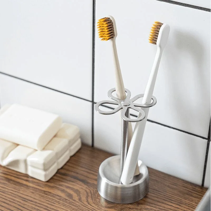 Retro 304 Stainless Steel Industrial Style Four Leaf Clover Petal Storage Rack Home Bathroom Toothbrush Holder Pen Holder Flower