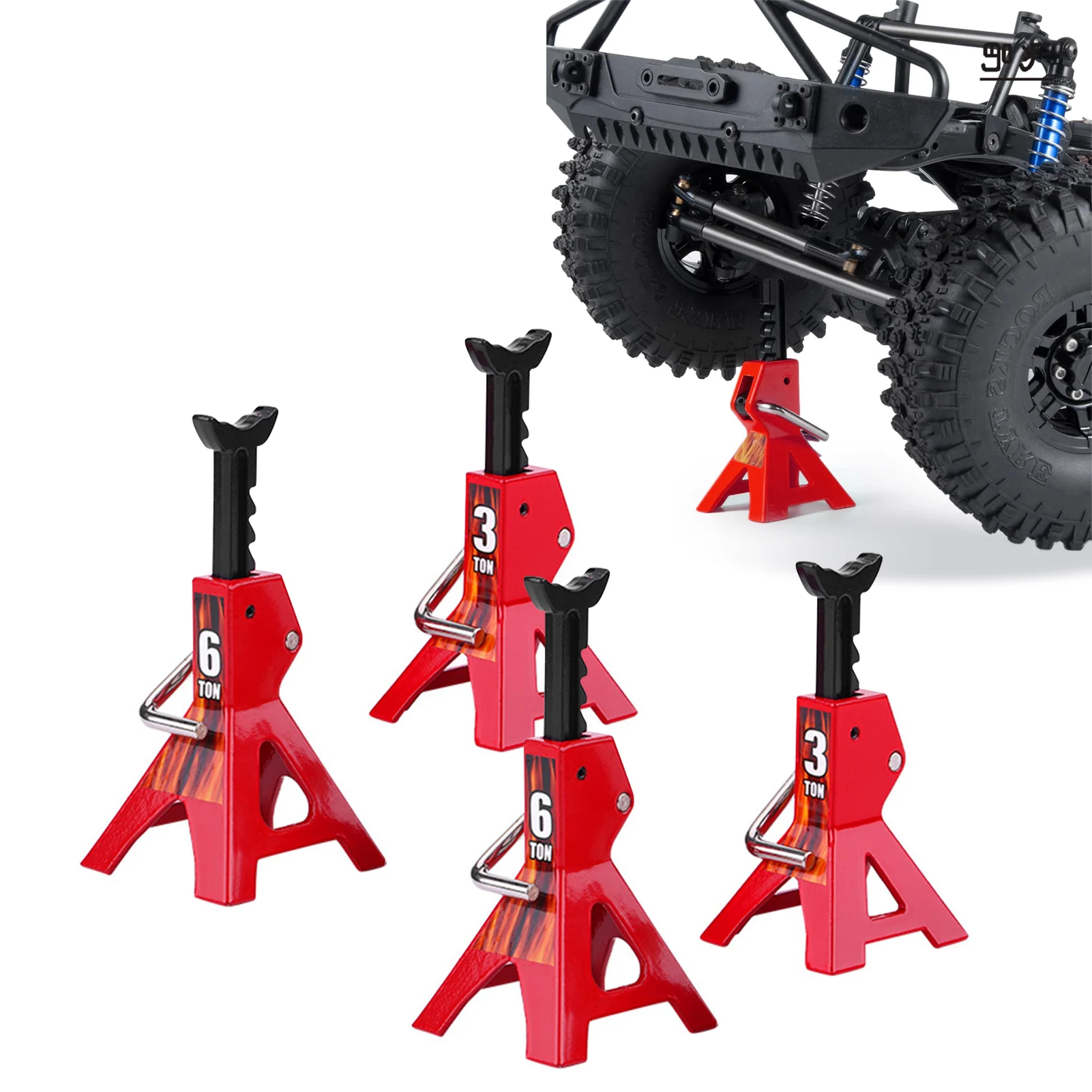 

Metal 6 Ton 3 Ton Simulation Jack Stands Toy for D90 Axial Wraith SCX10 1/10 RC Crawler Car