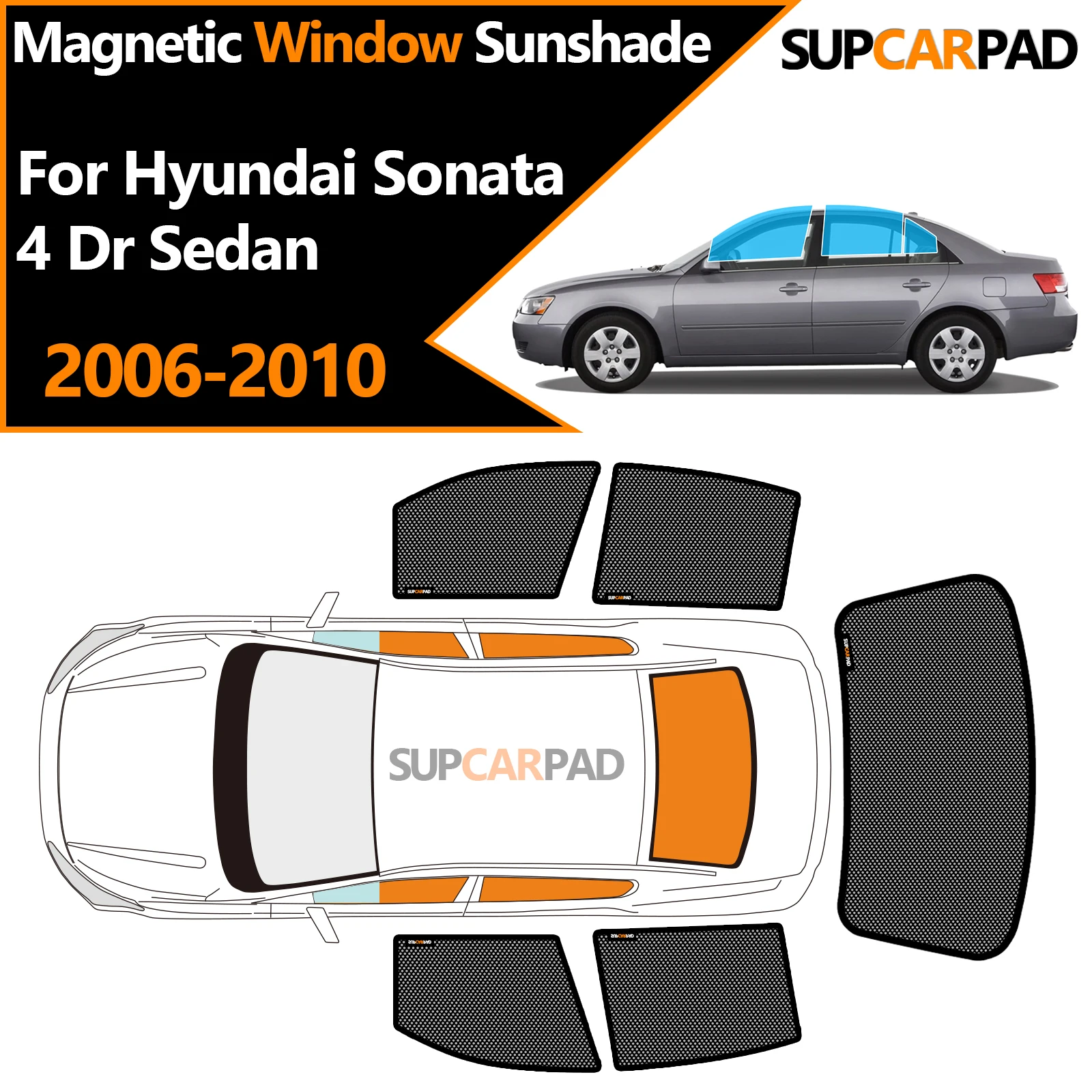 

Солнцезащитный козырек на окно автомобиля на заказ для Hyundai Sonata 4 Dr Sedan 2006-2010, магнитная занавеска, сетчатая передняя занавеска на лобовое стекло