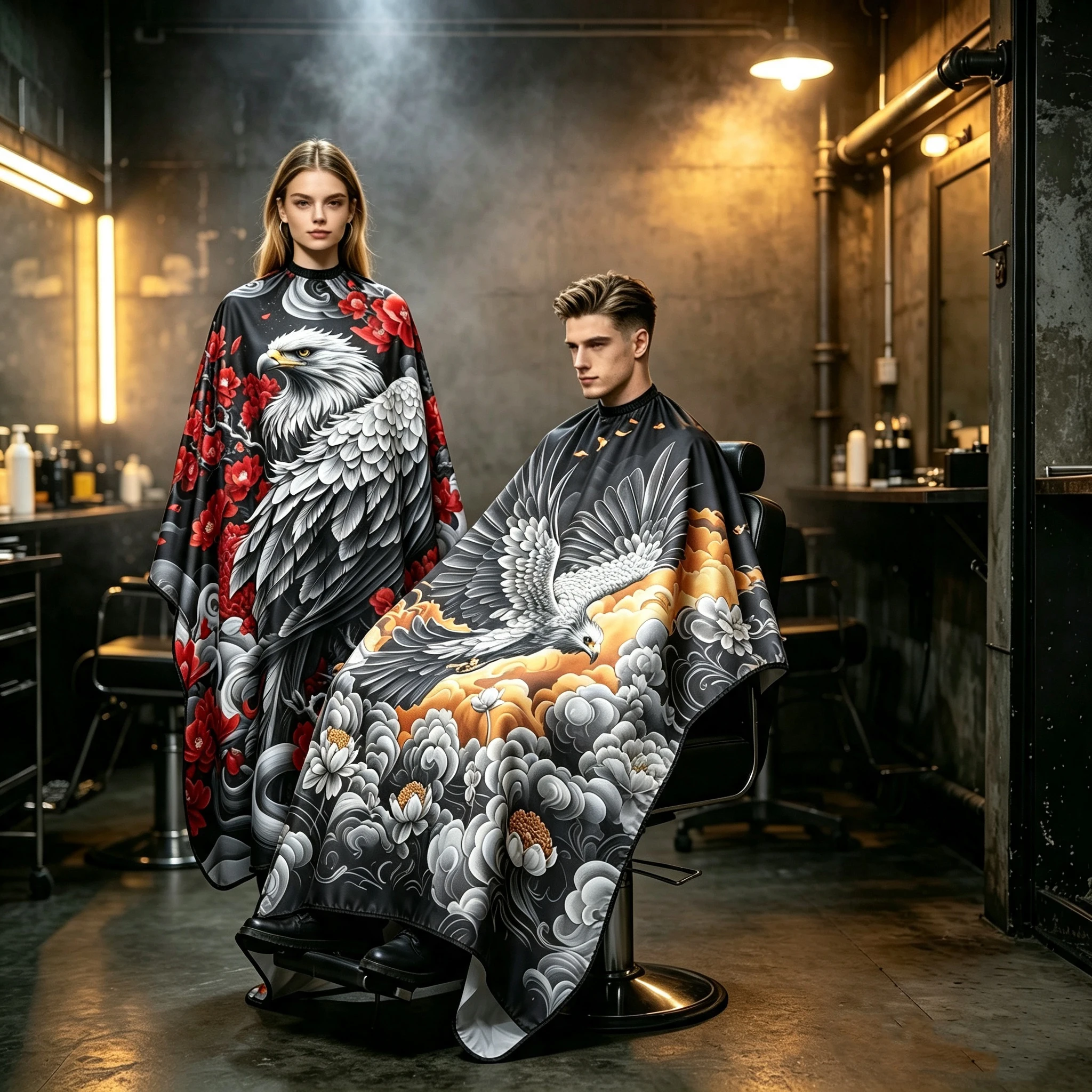 Professional Hair Stylist Cape Waterproof Anti Static Hair Cutting Gown Comfort Hairdressing Cloak Barber Apron For Salon Hair D