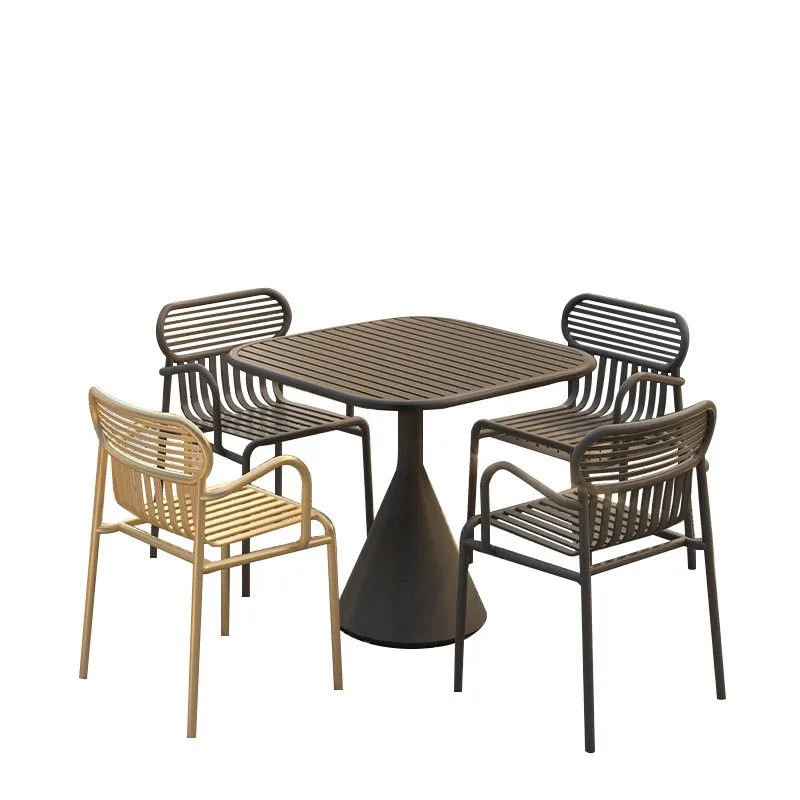 

Cafe Outdoor table and chair combination Rest Bar Milk shop Courtyard Balcony Table and chair set Garden furniture