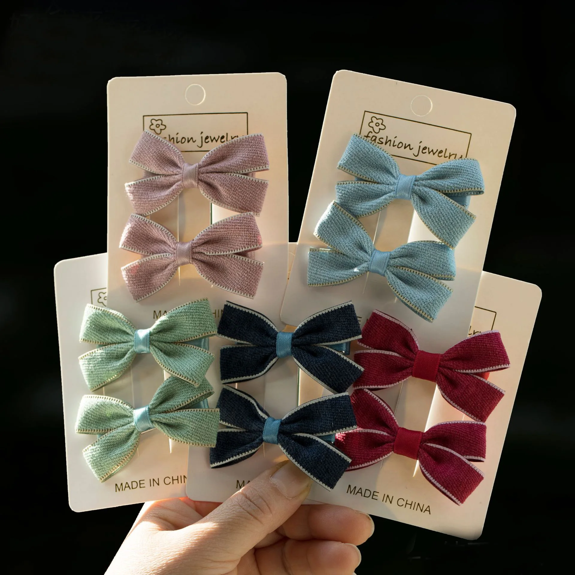 

20 Pairs/Lot ( 40 PCS ), 2.36" Handmade Ribbon Hair Clips For Baby Girls Sweet Hair Accessories
