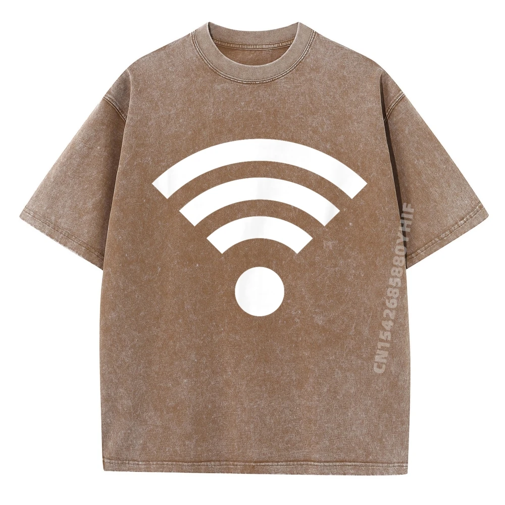 الجرافيك تيز واي فاي اللاسلكية واي فاي رمز تي شيرت للرجال مطبوعة تي شيرت ريترو غسلها الملابس عادية