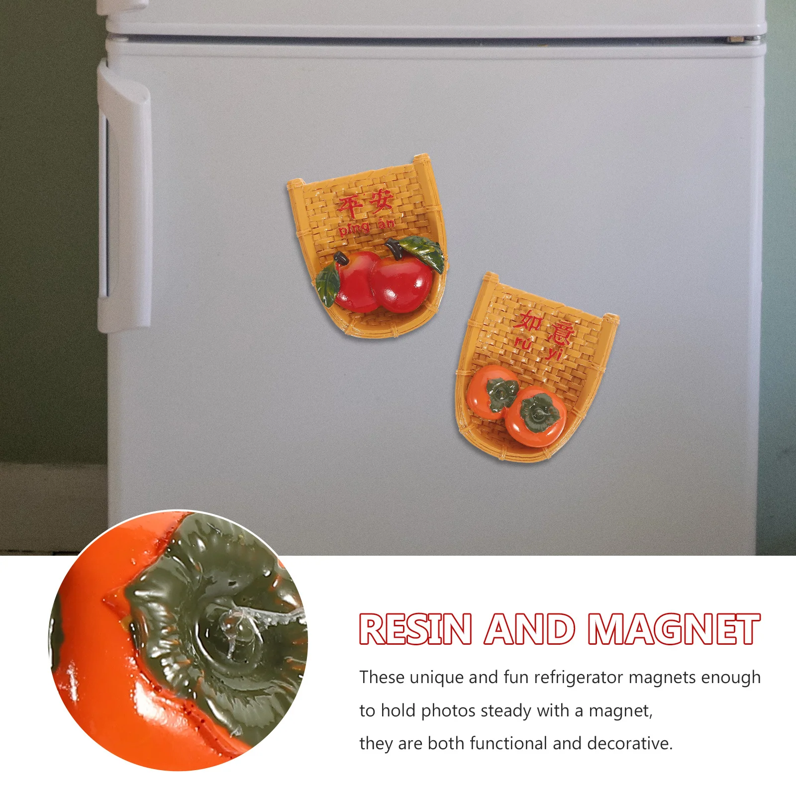 

2Pcs Chinese Festive Design Fridge Magnets Creative Decorative Stickers for Refrigerator Kitchen Home Party Gift Souvenir
