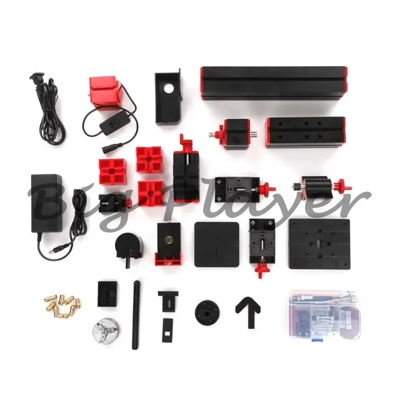Mini Lathe DIY 6 in 1 Multifunctional Metal Woodworking Lathe Numerical Control Tool Puzzle Grinder Drilling Machine