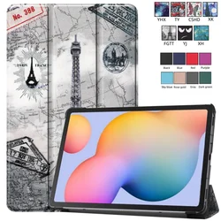 Case for Samsung Galaxy Tab S6 Lite 2024 SM-P620 P625 P627 10.4 inch PU Leather Tri-fold Tablet Cover with Auto Wake Function