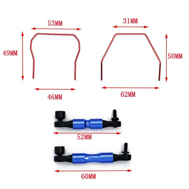 ABJL 3X Front and Rear Sway Bar Kit SLF311 for Traxxas 4X4 Slash Stampede Rustler for Rally RC Car Upgrade Parts