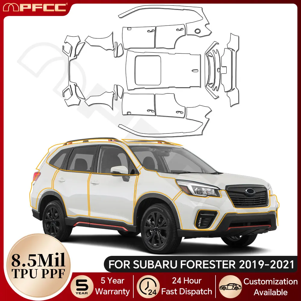 

For Subaru Forester 2019-2021 TPU Paint Protection Film Car Body Clear Bra Pre-cut PPF Anti-scratch Resistant Invisible Cover