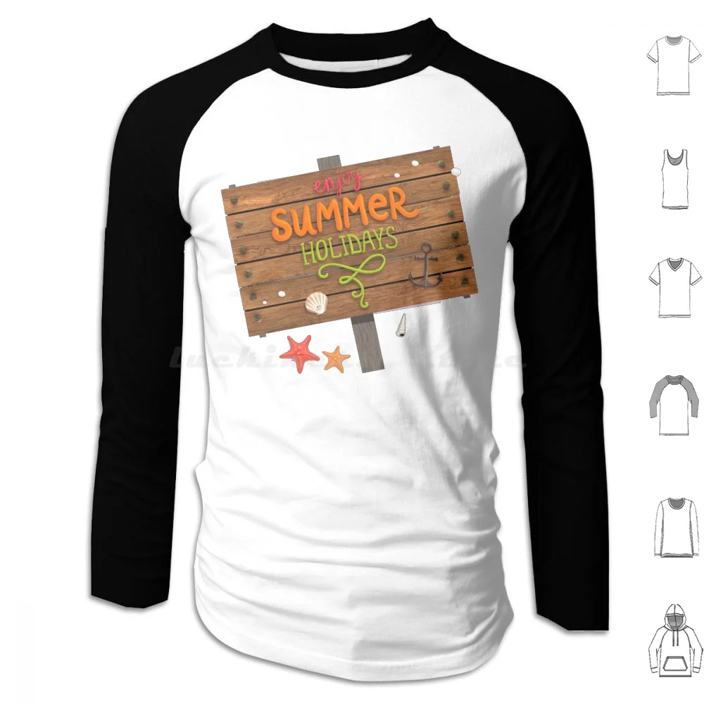 Enjoy Summer Holidays Hoodie Cotton Long Sleeve Hello Summer Enjoy The Summer Enjoy Summer Holidays Sunshine Sunglasses Beach