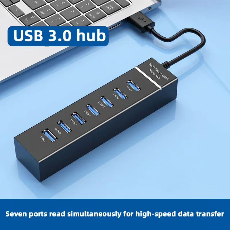 

USB 3.0 hub multi-expansion converter PC adapter mouse high-speed splitter 7 ports 5Gbps keyboard expander SUFC - U