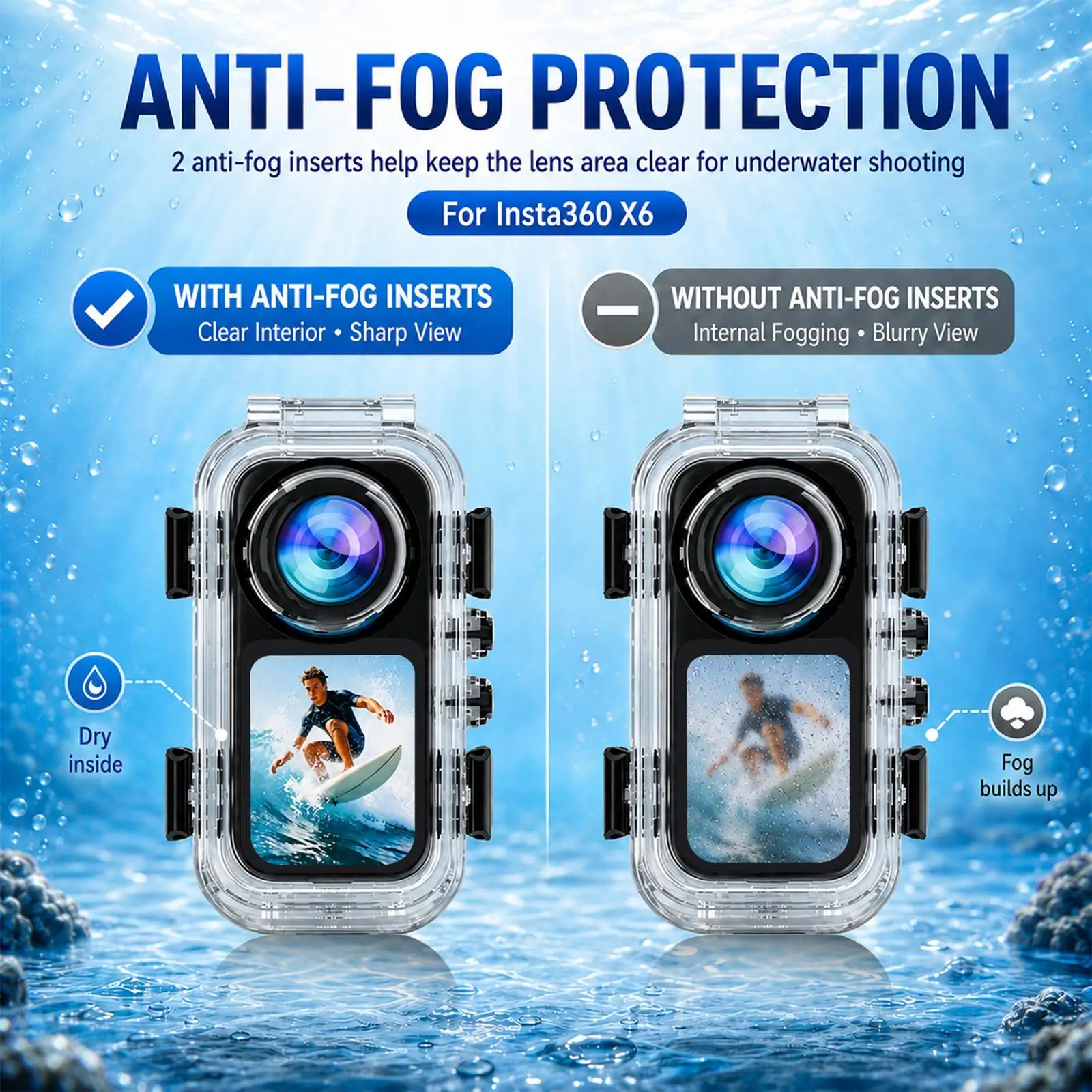 PULUZ 60m Unterwasser-Tauchgehäuse für Insta360 X6, für Insta360 X6 Action-Kamera, wasserdichtes Gehäuse, unsichtbare Abdeckung zum Schnorcheln – Detail 12