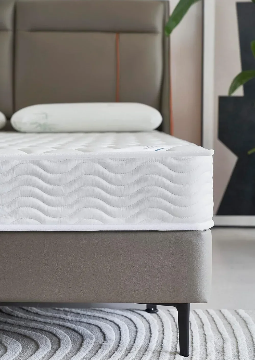 Oliver & Smith Queen Mattress - 6 Inch Hybrid Queen Size Mattress with Pocketed Coil Springs with High Density & Comfort image 5