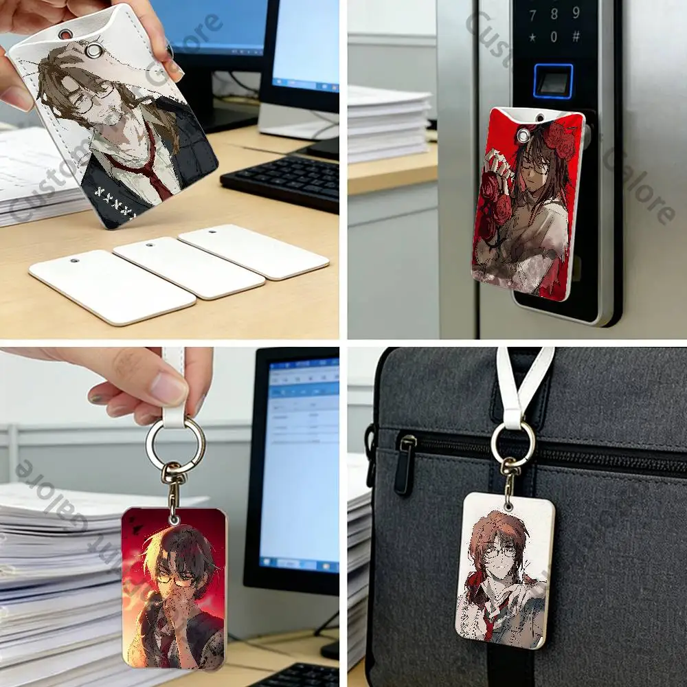 L-Limbus C-Company Gregor Rectangle Card Case Keychain Access Card Bag Key Tag Ring Leather Card Holder Key Ring Access