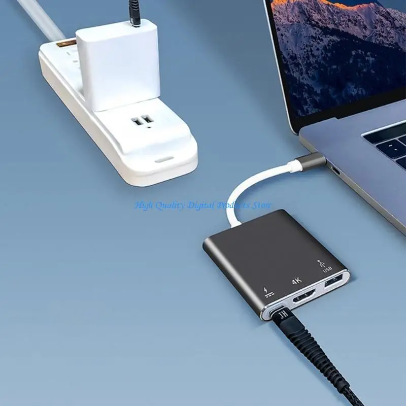 

U2JE Compactly Type C HDMIs Connectors 4K60Hz USB C to HDMIs Adapter for Phones