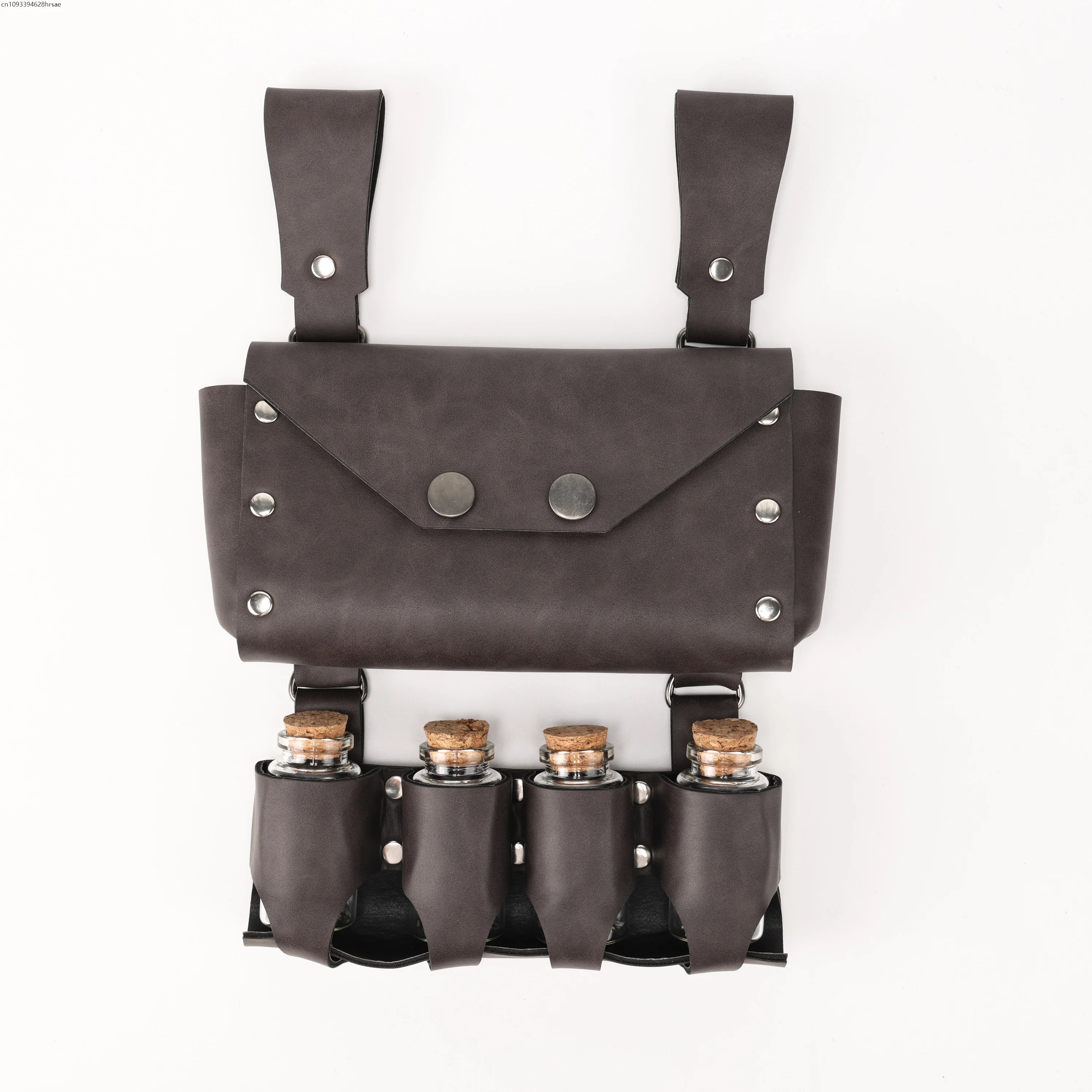 Medieval Witch PU Leather Belt Pouch Bag Waist Bags Alchemist Cosplay Costume Prop Magic Potion Bottle Punk Accessory For Unisex