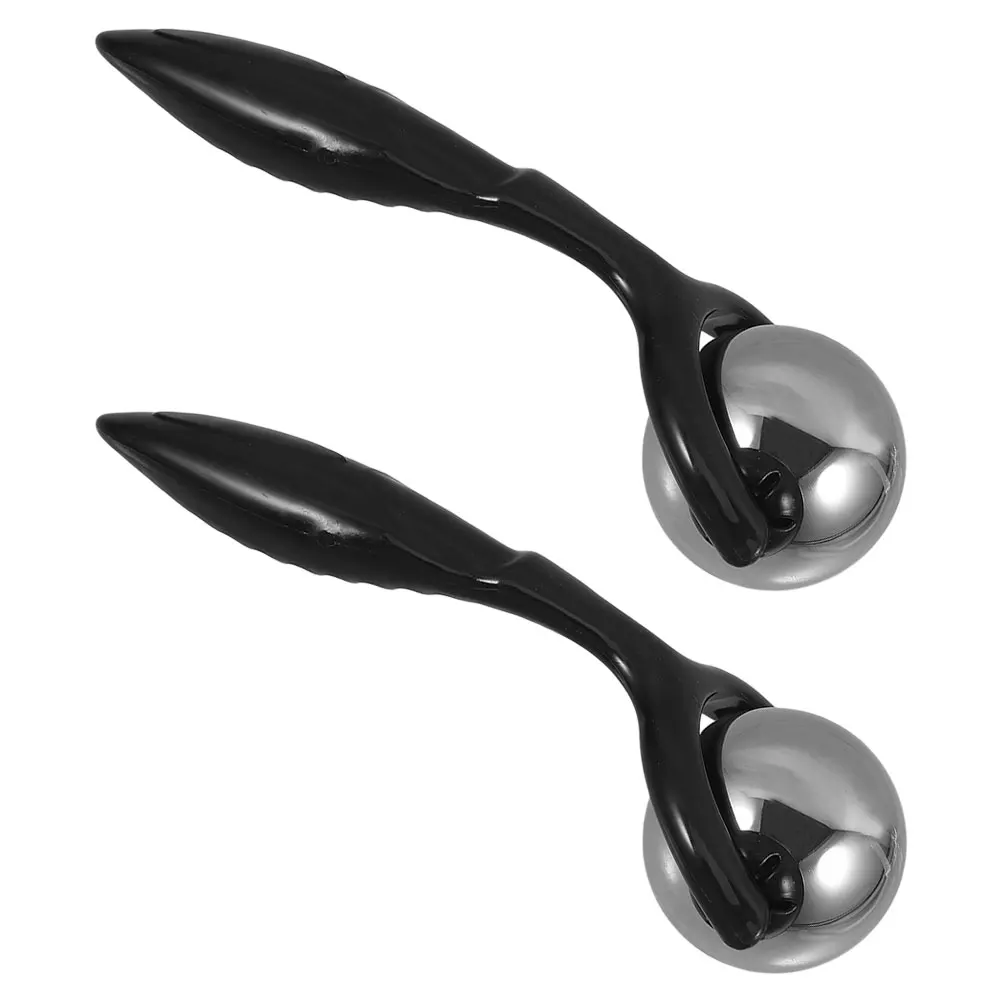 

2pcs Portable Massage Roller Set Stainless Steel Muscle Roller Ball With Comfortable Handle Back Legs Feet Ideal For Athletes