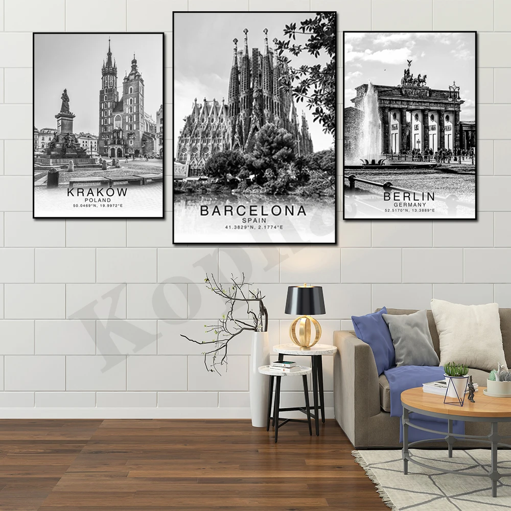 Boracay Barcelona Krakow Berlin Toronto New York Dublin Madrid City Coordinates Landmark Minimalist Wall Art Deco Poster