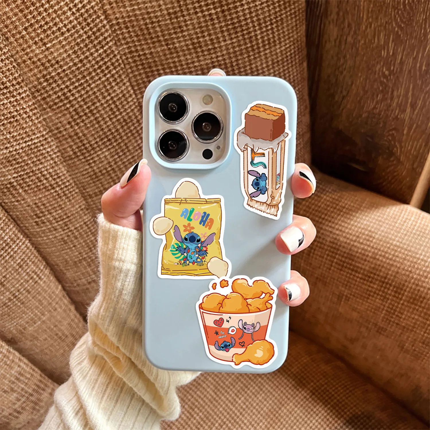 40PCS 만화 귀여운 스티치 간식 재미있는 낙서 스티커 어린이 장난감 선물 개성 창의적 장식 물컵 연필 상자