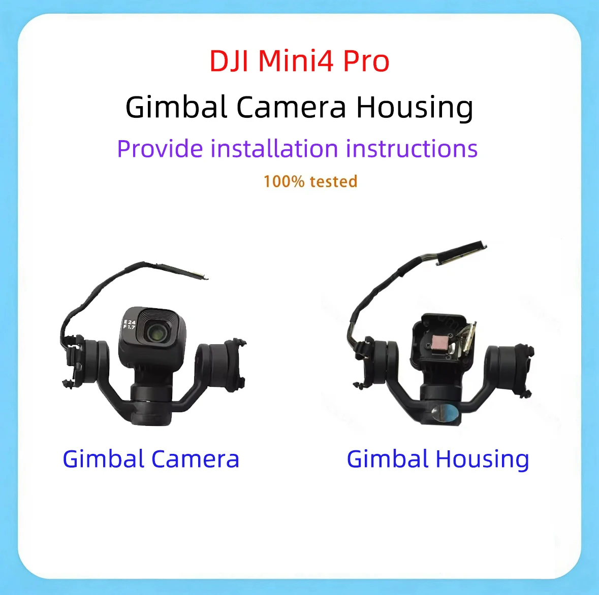 DJI Mini4 Pro Gimbal Housing with Camera And PTZ Single Line Repair Drone Accessories Compatible with Gimbal Mini4 Pro