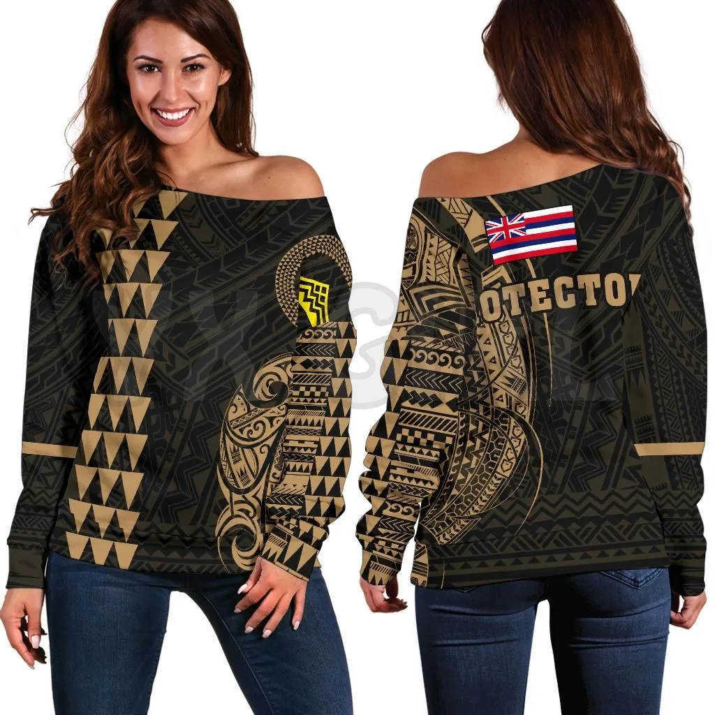 

YX GIRL Hawaii Mauna Kea Polynesian Gold 3D Printed Novelty Women Casual Long Sleeve Sweater Pullover