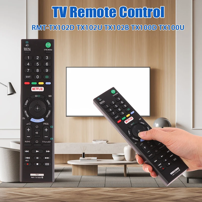 Inteligentny zamiennik pilota do telewizora do Sony RMT-TX102D TX102U TX102B TX100D TX100U z przyciskami Netflix