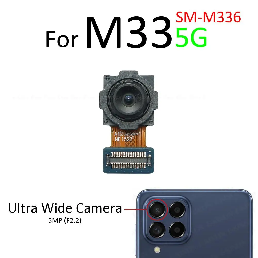 Selfie Front Facing Camera For Samsung Galaxy M33 M53 5G M336 M536 Ultrawide Macro Depth Telephoto Main Camera Flex Cable