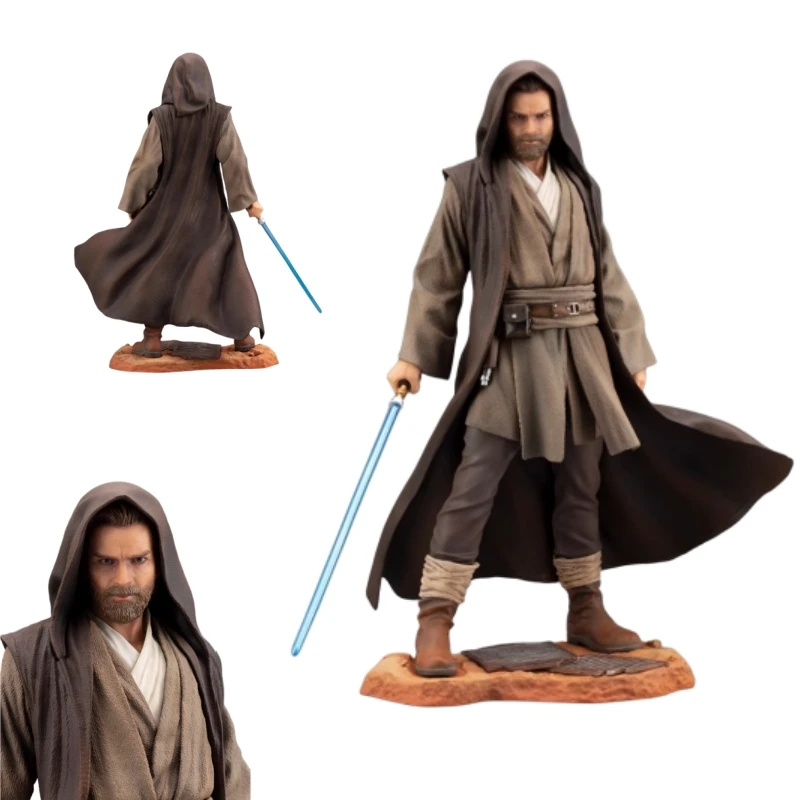 In Stock KOTOBUKIYA Original Star Wars SW201 ARTFX Obi-Wan Kenobi Anime Action Figure 27cm Collectible Model For Boys Girls