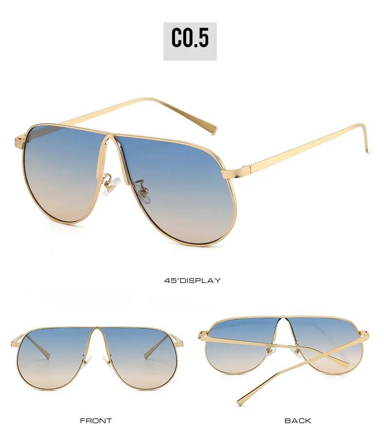 Vintage Übergroße Farbverlauf-Sonnenbrille aus Legierung für Damen Neue Modische Rosa Elegante Sonnenbrillen Retro Sexy Shades Outdoor UV400 – Detail 17