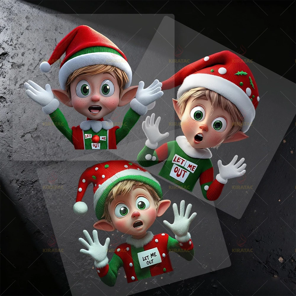 

1 шт., милый мультяшный Рождественский эльф, автомобильная наклейка, водонепроницаемая для дверей, окон, багажника, мотоцикла, обтекателя топливного бака, скутера, виниловые наклейки