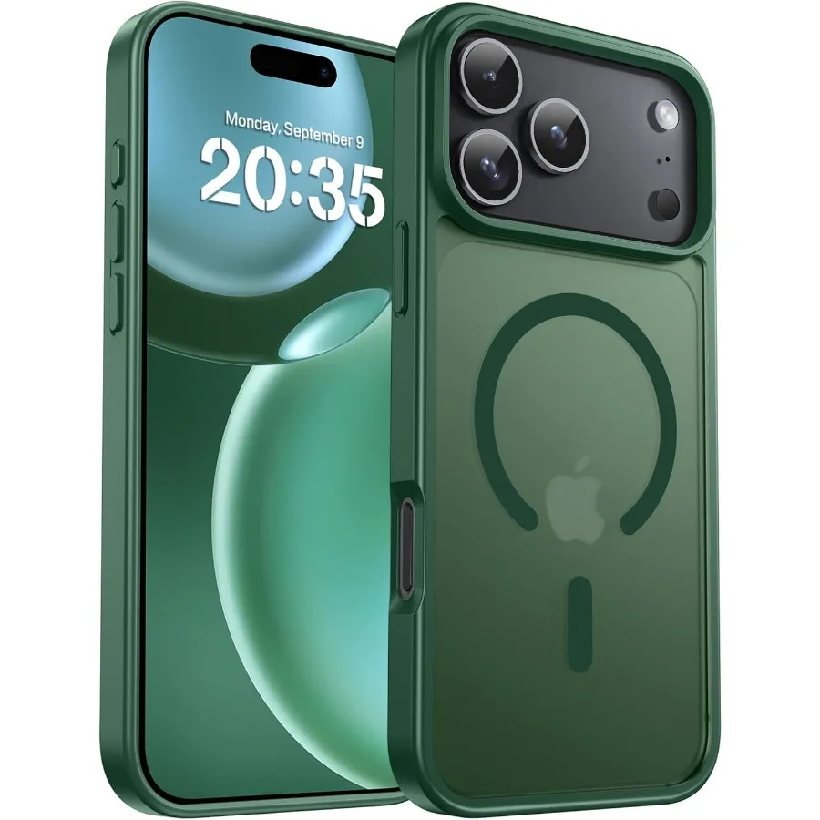 

Магнитный защитный чехол для iPhone 17 Pro Max 2025 с поддержкой MagSafe, противоударный дизайн в стиле милитари, защита от пожелтения