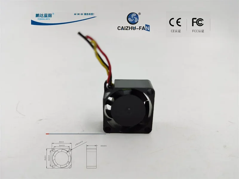 pa Brand-original CAIZHU 2010 2CM three-wire speed measuring 5V mute USB hydraulic bearing miniature cooling fan. 20*20*10MM
