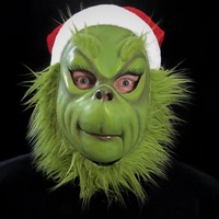 Grinch Mask 2025 New Christmas Green Haired Monster Gloves Cos Santa Claus Hat The Grinch