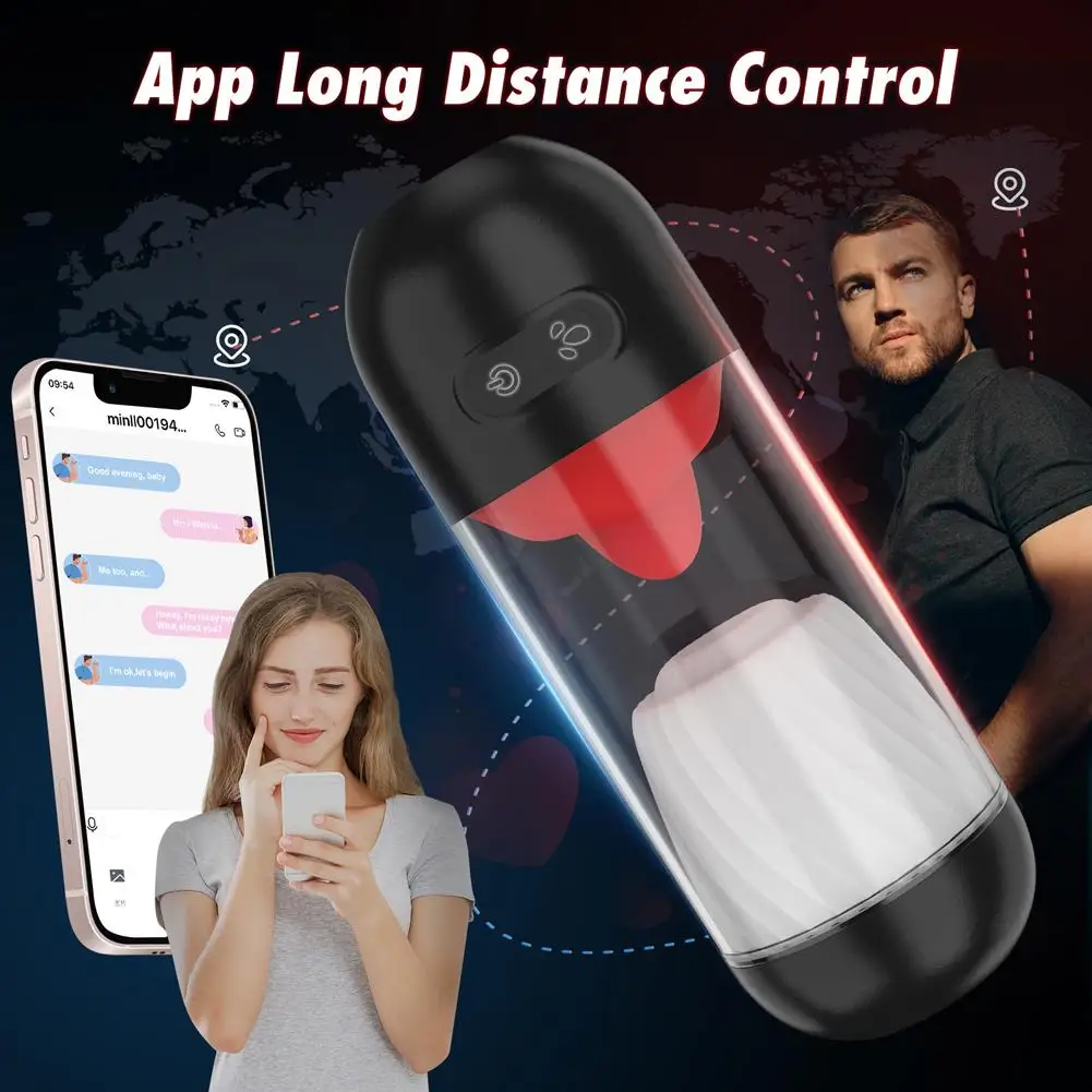 جديد APP التحكم التلقائي ذكر جهاز استمناء لعق اللسان الاستمناء مع 9 طرق قوية جيب كس الجنس لعب للرجال