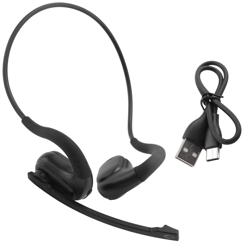 Trucker Bluetooth Headset Bluetooth Headphones With Removeable Boom Microphone Mute Button Open Ear Bluetooth Earphones