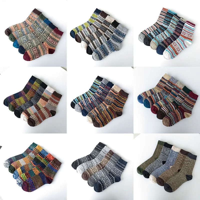 Chaussettes épaisses en coton pour hommes, lot de 5 paires de chaussettes de haute qualité, mode, 4 saisons, loisirs, respirantes, déodorant, Tube